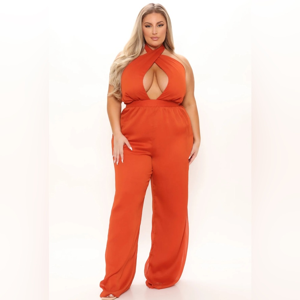 Sweet Sunsets Chiffon Jumpsuit - Rust